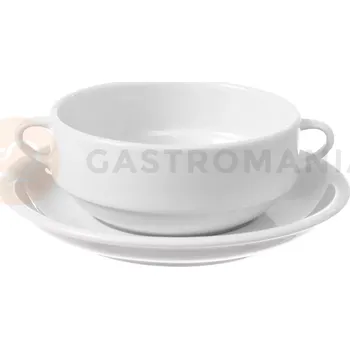 Servírovací stolek Miska na polévku z porcelánu, s úchyty, 0,38 l, bílá | FINE DINE, Bianco