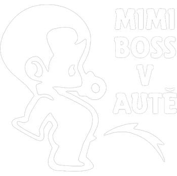 Samolepicí dekorace na vozidlo MiMi Boss je v autě samolepka na auto - hnědá světlá / 10x9 cm