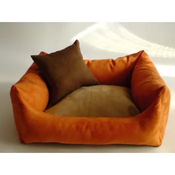 Pelíšek pro psa DELUXE Pelíšek pro psa - oranžová / zlatá hnědá / hnědá