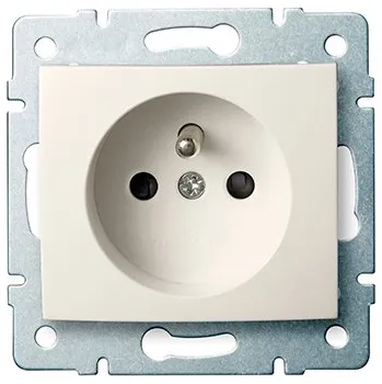 Elektrická zásuvka KANLUX DOMO Zásuvka samostatná se záslepkou - krémová