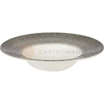 Talíř Porcelánový hluboký talíř s širokým okrajem 468 ml | CHURCHILL, Raku Quartz Black
