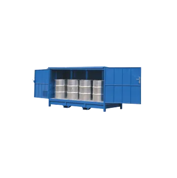 regál Mobilní uzamykatelný regál na sudy se záchytnou vanou, modrý
