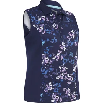 Dámské tričko Callaway Women Allover Butterfly Floral Printed Polo modré XS