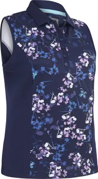 Dámské tričko Callaway Women Allover Butterfly Floral Printed Polo modré XS