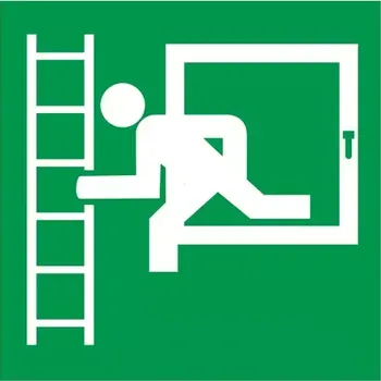 Žebřík Tabulka - Únikový žebřík vlevo