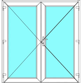 Vchodové dveře Vchodové dveře 170x230 Dvoukřídlé Aluplast Ideal 4000 BARVA PROFILU: Bílá - Bílá