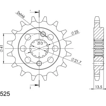 Řetězová sada pro motocykl SUPERSPROX Řetězové kolečko SUPERSPROX CST-296:16 16 zubů, 525