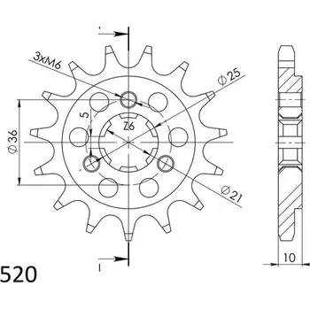 Řetězová sada pro motocykl SUPERSPROX Řetězové kolečko SUPERSPROX CST-438:14 14 zubů, 520