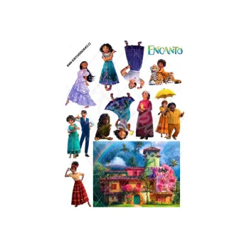 Jedlá dekorace na dort ENCANTO postavy, VARIANTA Jedlý papír 1565