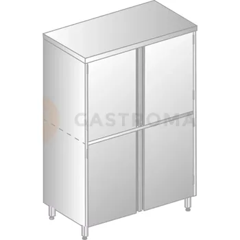 Zahradní skříň Skříň průchozí dvojitá z nerezové oceli s dělenou komorou a policemi 800x500x2000 mm | DORA METAL, DM-3307.01