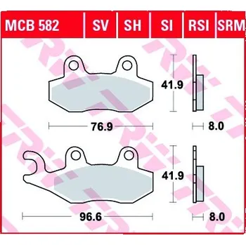 Brzda pro motocykl Přední brzdové destičky TRW / Lucas Suzuki RMX 250 1994 - 1995 směs RSI