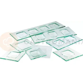 kempingová sprcha Bílý skleněný tác se 4 prohlubněmi 450 x 130 mm | BDK, Pocket