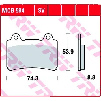 Brzda pro motocykl Přední brzdové destičky TRW / Lucas Yamaha FZR 750 RT Genesis 1986 - 1988