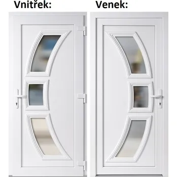 Vchodové dveře Soft Vchodové plastové dveře 3D 5901 bílé 100x210 cm, pravé