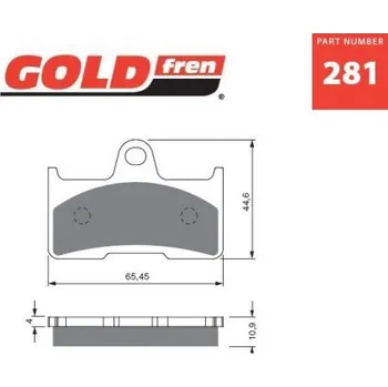 Motodíl Zadní brzdové destičky Goldfren Yamaha YFM 660 Grizzly 2002-2008 směs AD