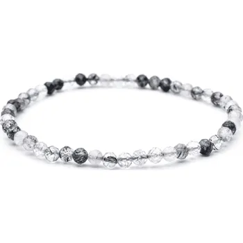 Náramek Milujeme Kameny Křišťál s turmalínem - náramek fazetovaný kulička NFK26 39645