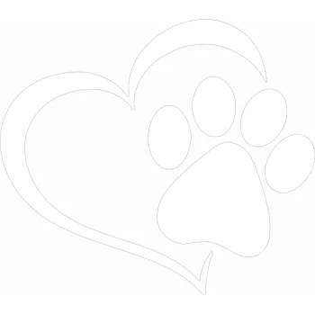 Samolepicí dekorace na vozidlo Tlapka srdce 1 samolepka na auto - fialová tmavá / 7,5x6,8 cm