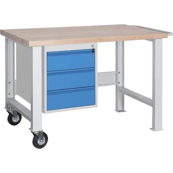Dílenský stůl POJÍZDNÝ DÍLENSKY STŮL PROFI 1200 mm + zásuvkový kontejner IG242