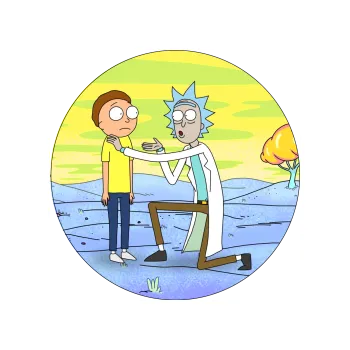 Jedlá dekorace na dort RICK A MORTY debata, VARIANTA Jedlý papír 771