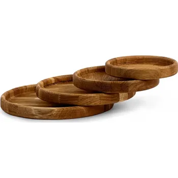 Talíř BonPos Sada 4 talířů z dubového dřeva 27 cm 4 ks