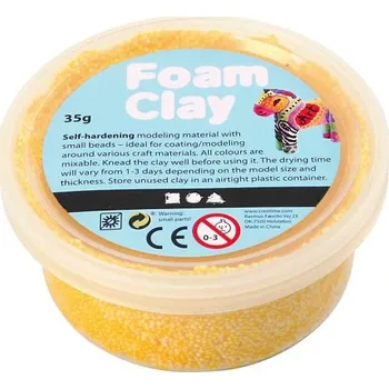 Modelovací hmota Creative Samotvrdnoucí modelovací pěnová hmota Foam Clay ŽLUTÁ