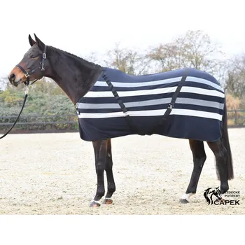 Deka pro koně Odpocovací deka Busse -STRIPES- - Tmavě modrá - 145cm