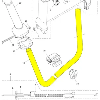 Rukojeť trubka řidítek Husqvarna 333R 525R II