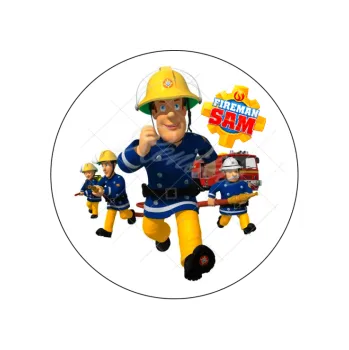 Jedlá dekorace na dort POŽÁRNÍK SAM běží, VARIANTA Jedlý papír 1135