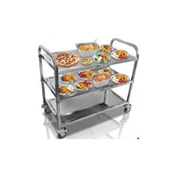 Servírovací stolek SERVÍROVACÍ VOZÍK 3 PATROVÝ / NEREZ