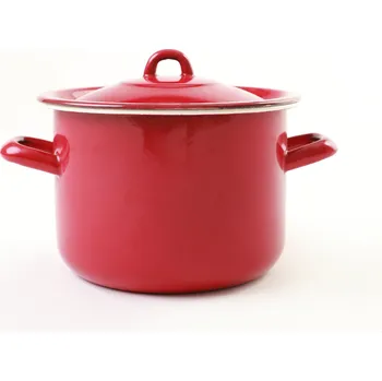 Hrnec OLYMP Olymp, Elegant Bordó, smaltovaný hrnec Klasik s poklicí 14 cm, 1,7 l