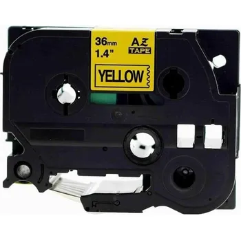 Pásek do tiskárny Kompatibilní páska s Brother TZe-V661, 36mm x 5,5m, černý tisk / žlutý podklad, vinyl