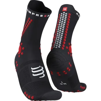 Běžecké oblečení Běžecké kompresní ponožky Compressport Pro Racing Socks v4.0 Trail - BLACK/RED Velikost: EU 42-44