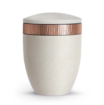 Smuteční dekorace Ekologická urna Marbella Creme - Měděný pásek