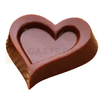 Čokoládová tyčinka Polykarbonátová forma na pralinky a čokoládu - srdce, 15 ks x 9g, 40x42x15 mm - MA1613 | MARTELLATO, Heart