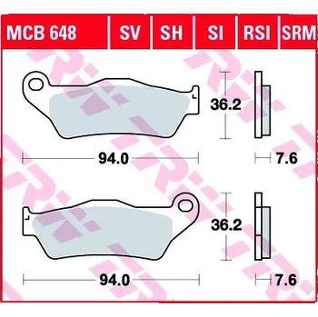 Brzda pro motocykl Přední brzdové destičky TRW / Lucas TM 125 2005 - směs SI