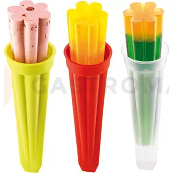 fomička na zmrzlinu Sada 3 formiček na zmrzlinu s víčky 41x200 mm Ghiaccioli, 216 ml | SILIKOMART, Easy Cream