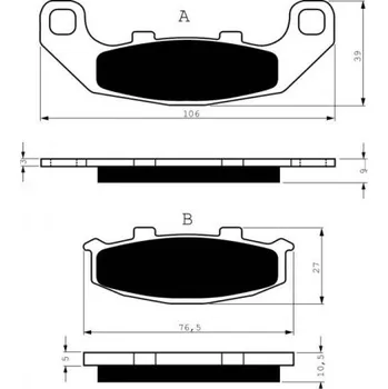 Brzda pro motocykl Zadní brzdové destičky Goldfren Kawasaki ZR 550 Zephyr 1990-1992 směs AD