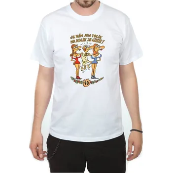 Pánská móda Divja Výročí muž 40 tričko pánské bílé - XXL