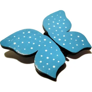 Brož Petra Truszyková Brož dřevěná - motýlek tyrkys