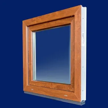 Okno Plastové okno zlatý dub 55x55 cm (550 x 550 mm) - pravé, otevíravé + sklopné