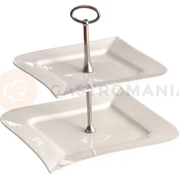 Servírovací stolek Porcelánový etažér dvoupatrový 21/24,5 cm | AMBITION, Fala