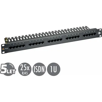 Patch panel 19'' ISDN panel Solarix 25 x RJ45 černý 1U SX25-ISDN-BK 24024725