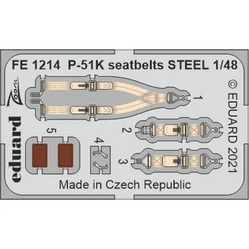 Plastikový model 1/48 P-51K seatbelts STEEL (EDU)