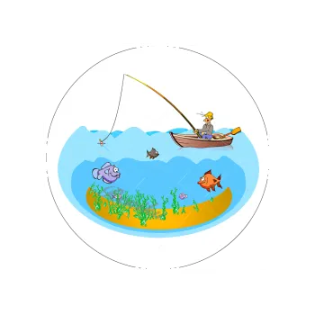 Jedlá dekorace na dort RYBÁŘ, VARIANTA Jedlý papír 858