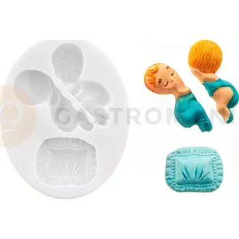 Výroba svíčky Forma na cukrovou hmotu SLK 404 - nemluvně s polštářem, 10x15 mm | SILIKOMART, Sugarflex Sleeping Baby