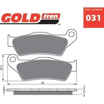 Brzda pro motocykl Přední brzdové destičky Goldfren Yamaha YZF-R 125 2008-2014 směs AD