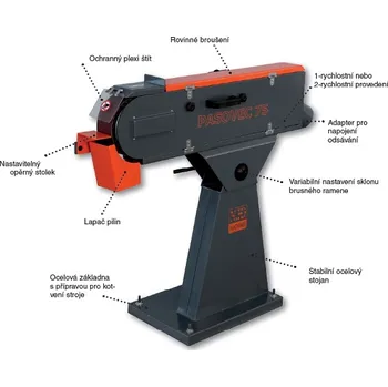 pásová bruska Pásovec 75mm 1 rychlostní pásová bruska