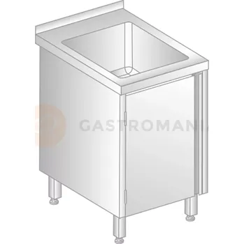 Umyvadlo Nástěnné umyvadlo z nerezové oceli se skříňkou 500x600x850 mm | DORA METAL, DM-3231