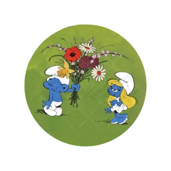 Jedlá dekorace na dort ŠMOULOVÉ a květina, VARIANTA Jedlý papír 509