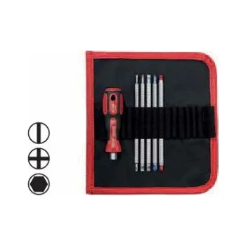 Ruční nářadí WIHA Sada kombinovaných čepelí 481T6 SYSTEM 6 Drážkový/ Phillips/ šestihran/ šestihran s kulovou hlavou, 6dílná 27717